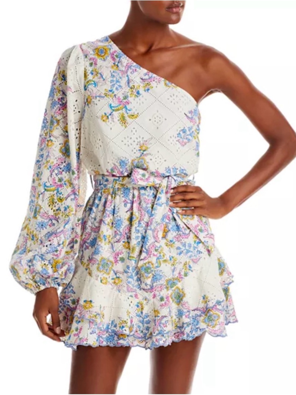 Hemant & Nandita Zimmerman/Revolve  Style Eyelet Dress with Multicolor Floral